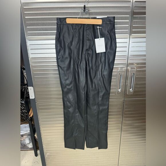 Kancan Slit Leg Faux Leather Flare Leg Pants NWT 28 - Picture 5 of 12